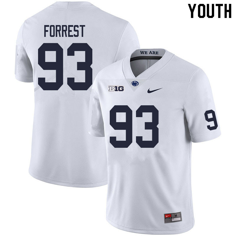 NCAA Nike Youth Penn State Nittany Lions Levi Forrest #93 College Football Authentic White Stitched Jersey TGG4598MT